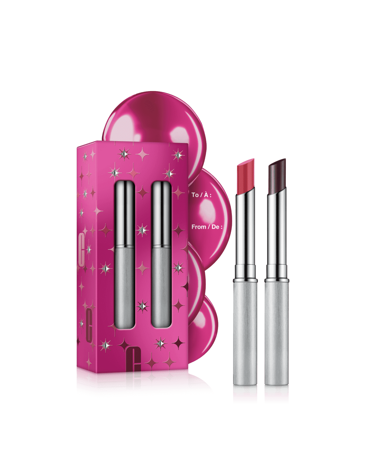 Mi-rouge à lèvres en Black Honey et bas de Noël en Pink Honey