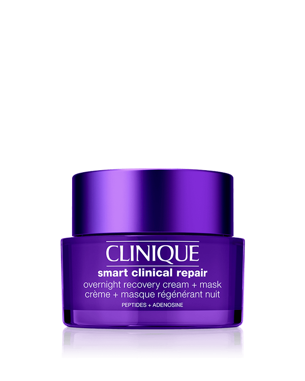 Clinique Smart Clinical Repair™ Crème réparatrice et masque de nuit, notre crème et masque de nuit anti-âge pour le visage et le cou atténue visiblement les rides et les ridules, aide à renforcer la barrière cutanée et réduit visiblement la sensibilité.