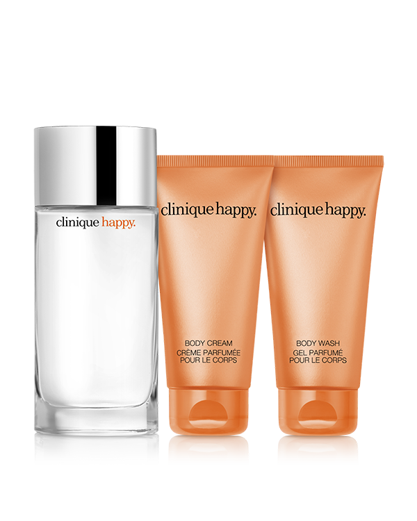 Coffret-cadeau parfum & corps Whole Lotta Happy : Une collection éclatante de parfum et soin corporel Clinique Happy™. Une valeur de 188 $.