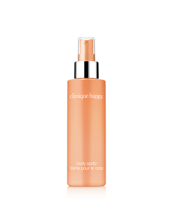 Brume corporelle Clinique Happy™, le parfum pour femme le plus populaire de Clinique. Désormais dans un nouveau vaporisateur corporel, débordant de joie.