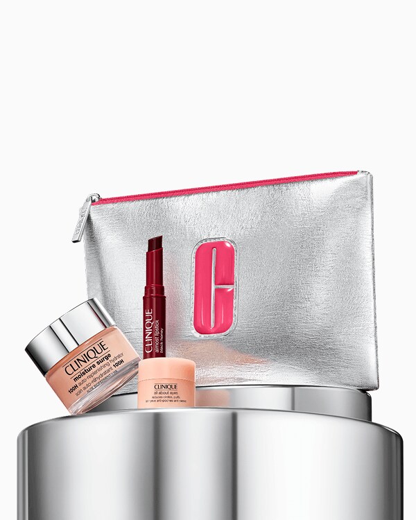 Hydratation + miel : Coffret soins de la peau + maquillage, un trio de soins de la peau comprenant notre puissant hydratant 100H, une crème pour les yeux et notre rouge à lèvres classique Black Honey culte.