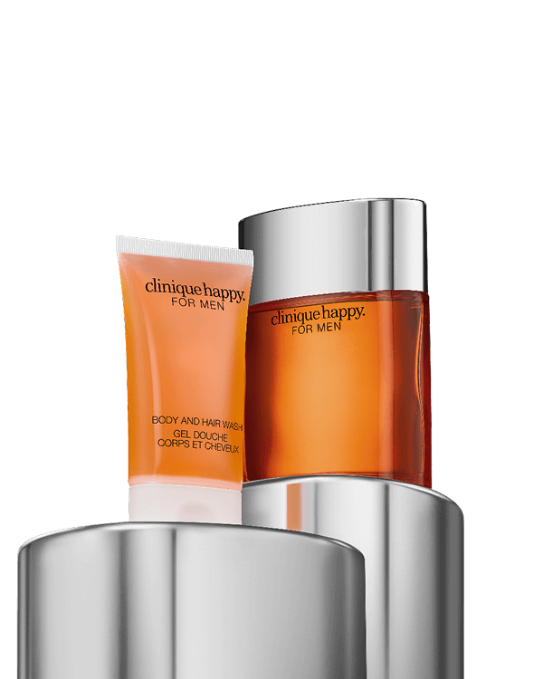 Happy For Him : Coffret d’eau de Cologne, un duo de vaporisateur de fragrance fraîche et de gel douche pour hommes.<br>* Ce coffret économique est exclu des rabais supplémentaires.