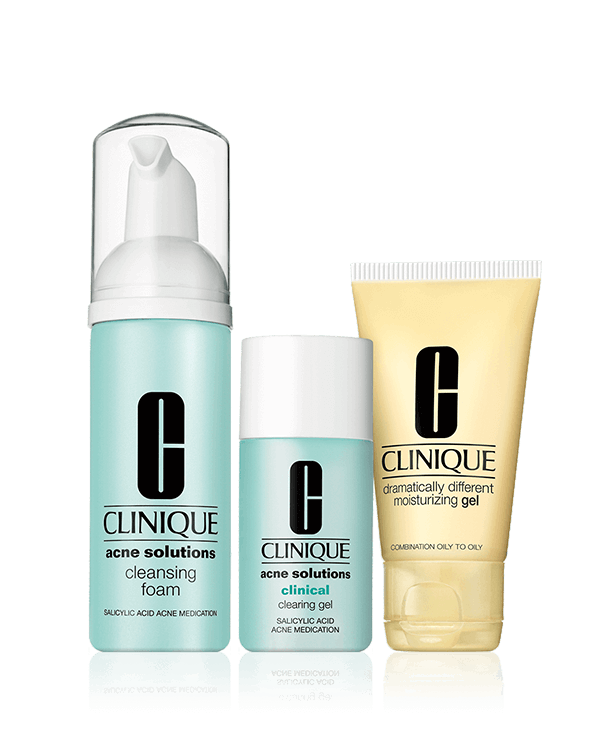 L’ensemble Acne Solutions™ Clinical Clearing est une trousse de voyage contenant 3 produits pour une peau plus nette avec le gel clinique à action purifiante Acne Solutions™.